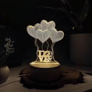 Lampă decorativă 3D - inimioare