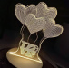 Lampă decorativă 3D - inimioare